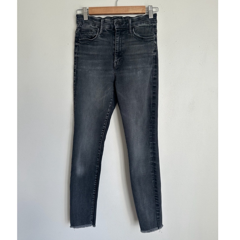 Mother Looker High-Rise Ankle Fray Skinny Jeans in Night Hawk - Picture 5 of 9